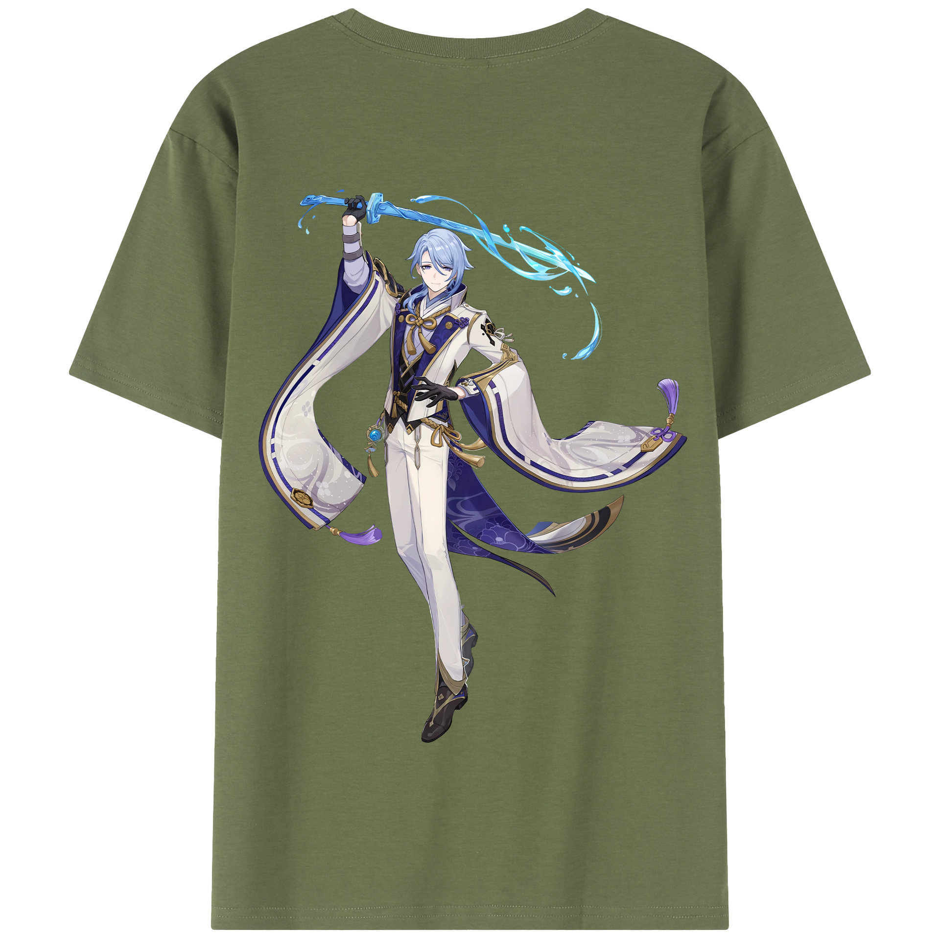 げんし神 神里綾人 かみさとあやと genshin Kamisato Ayato 綿100％半袖Tシャツ（背面プリント）